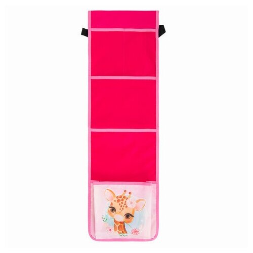 фото Кармашки-органайзер в шкафчик для детского сада юнландия на резинке, 5 карманов, 21х68 см, "giraffe", 270409