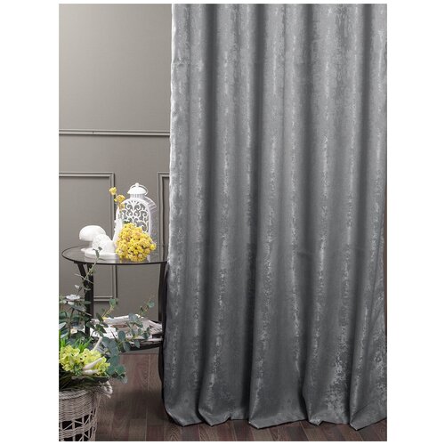 Штора 1 штука 200х270 см Solis Home Мрамор Светло-Серый блэкаут занавеска для гостиной, спальни, кухни