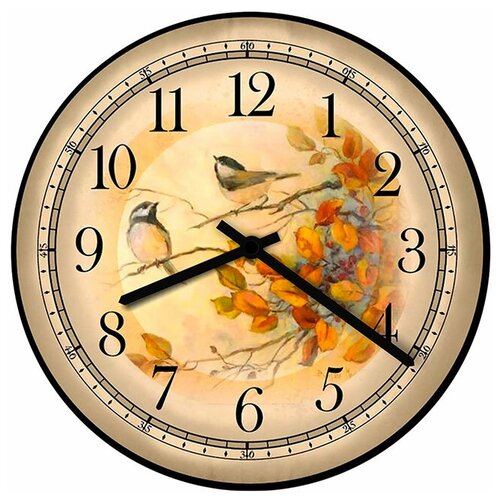 фото Svs настенные часы svs 3001031 classic птички на ветке
