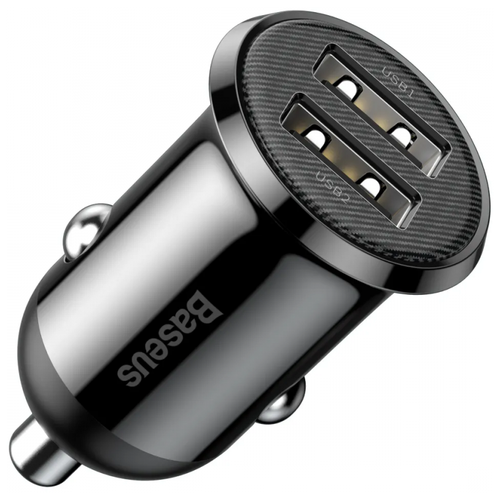 Автомобильное зарядное устройство Baseus Grain Pro Car Charger (Dual USB 4.8A) Black зарядное устройство baseus grain car charger black ccall ml01