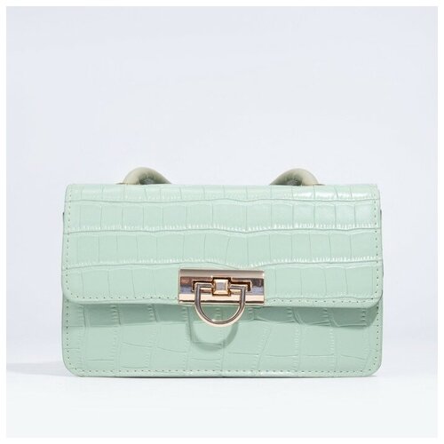 фото Сумка мессенджер , искусственная кожа, текстиль, зеленый mikimarket