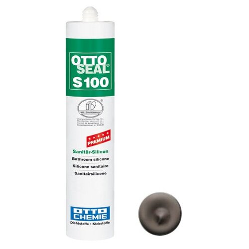 Профессиональный универсальный силиконовый герметик OTTOSEAL S100 PREMIUM С6777 (фанго серый), 300мл