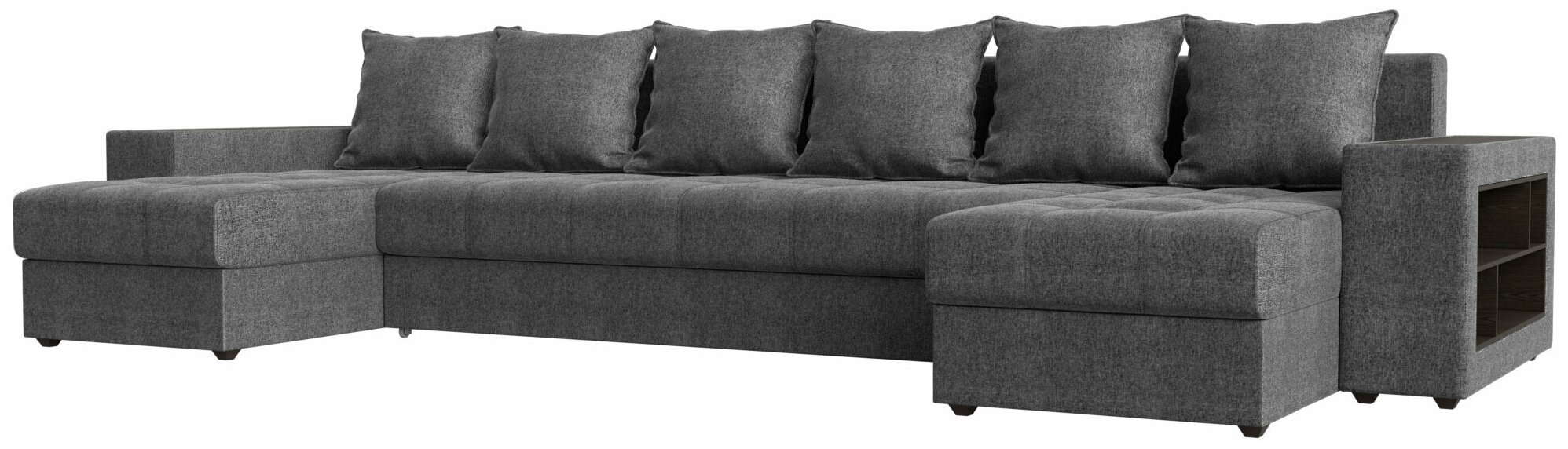 фото П-образный диван Дубай полки справа