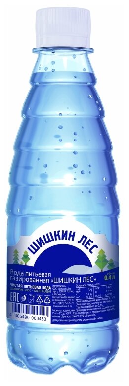 Шишкин ЛЕС, вода питьевая, артезианская, Шишкин лес газированная, упаковка 12 шт по 0,4 л - фотография № 2