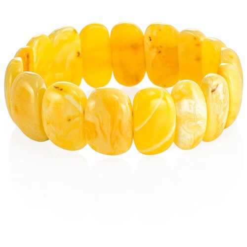 фото Amberholl браслет из натурального цельного янтаря молочно-медового цвета
