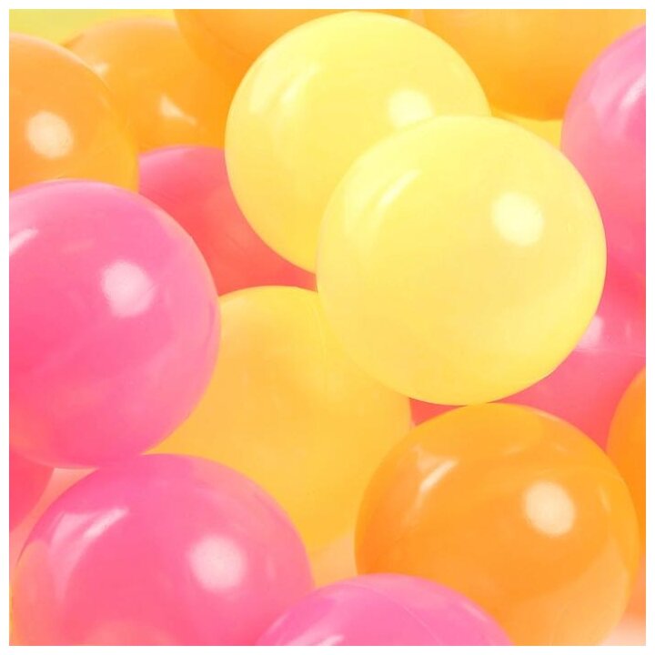 Соломон Шарики для сухого бассейна с рисунком «Флуоресцентные», диаметр шара 7,5 см, набор 30 штук, цвет оранжевый, розовый, лимонный