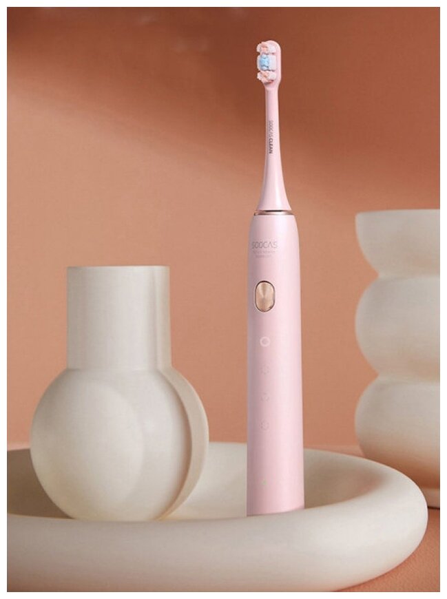 Электрическая зубная щетка Soocas X3U (Глобальная версия), три насадки, звуковая, 4 режима очистки, розовый - фотография № 8