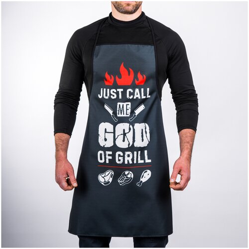 Фартук AMARO HOME GOD OF GRILL 68х83 см, чёрный