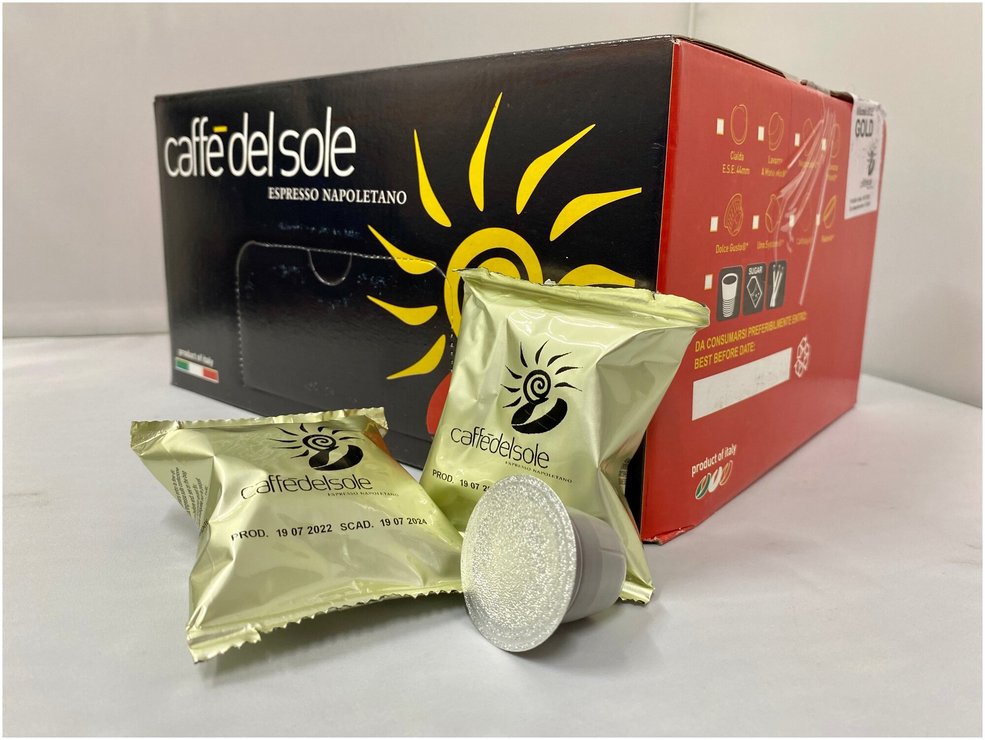 Кофе в капсулах для неспрессо "CAFFEDELSOLE espresso napoletano" GOLD 50 шт - фотография № 2