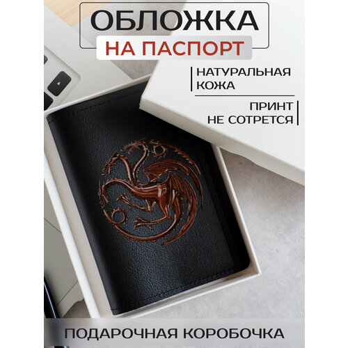 Обложка для паспорта RUSSIAN HandMade, черный обложка на паспорт дом дракона house of the dragon 10