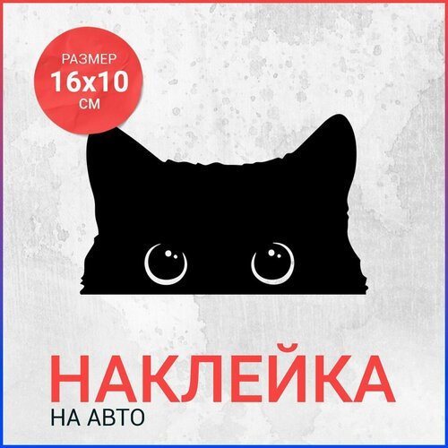 фото Наклейка для декора кот выглядывает bombme