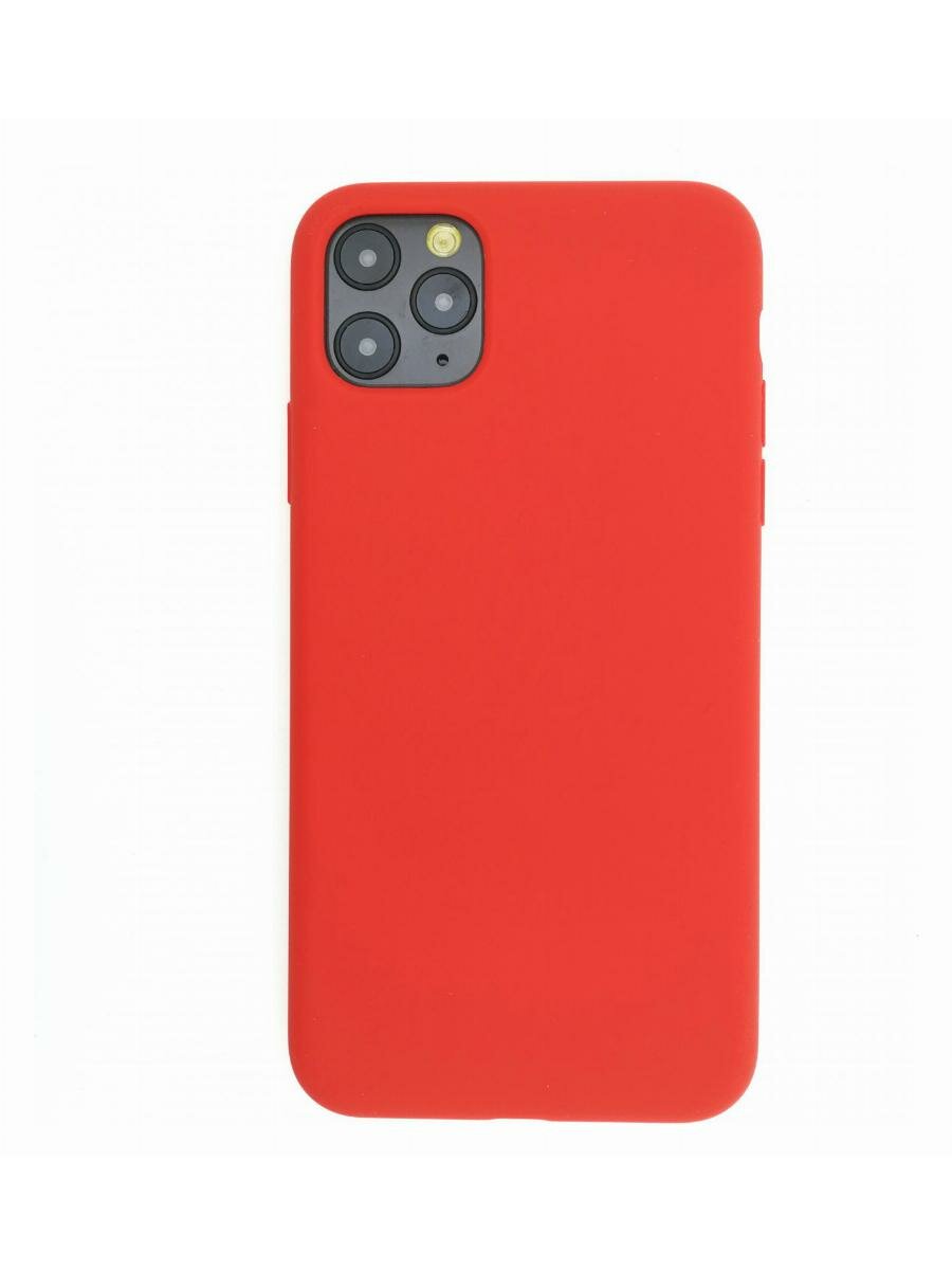 Чехол для iPhone 11 Pro Max Kruche Silicone Red, противоударный пластиковый кейс, защитный силиконовый бампер, софттач накладка с защитой камеры