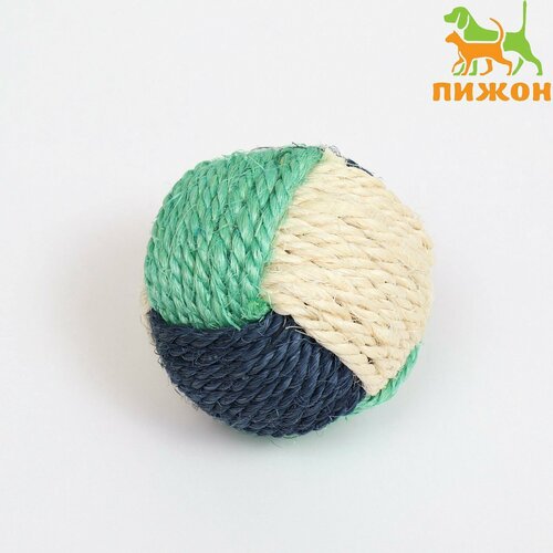 Шарик переплетеный из сизали 6 см белыйсинийзелёный 374₽