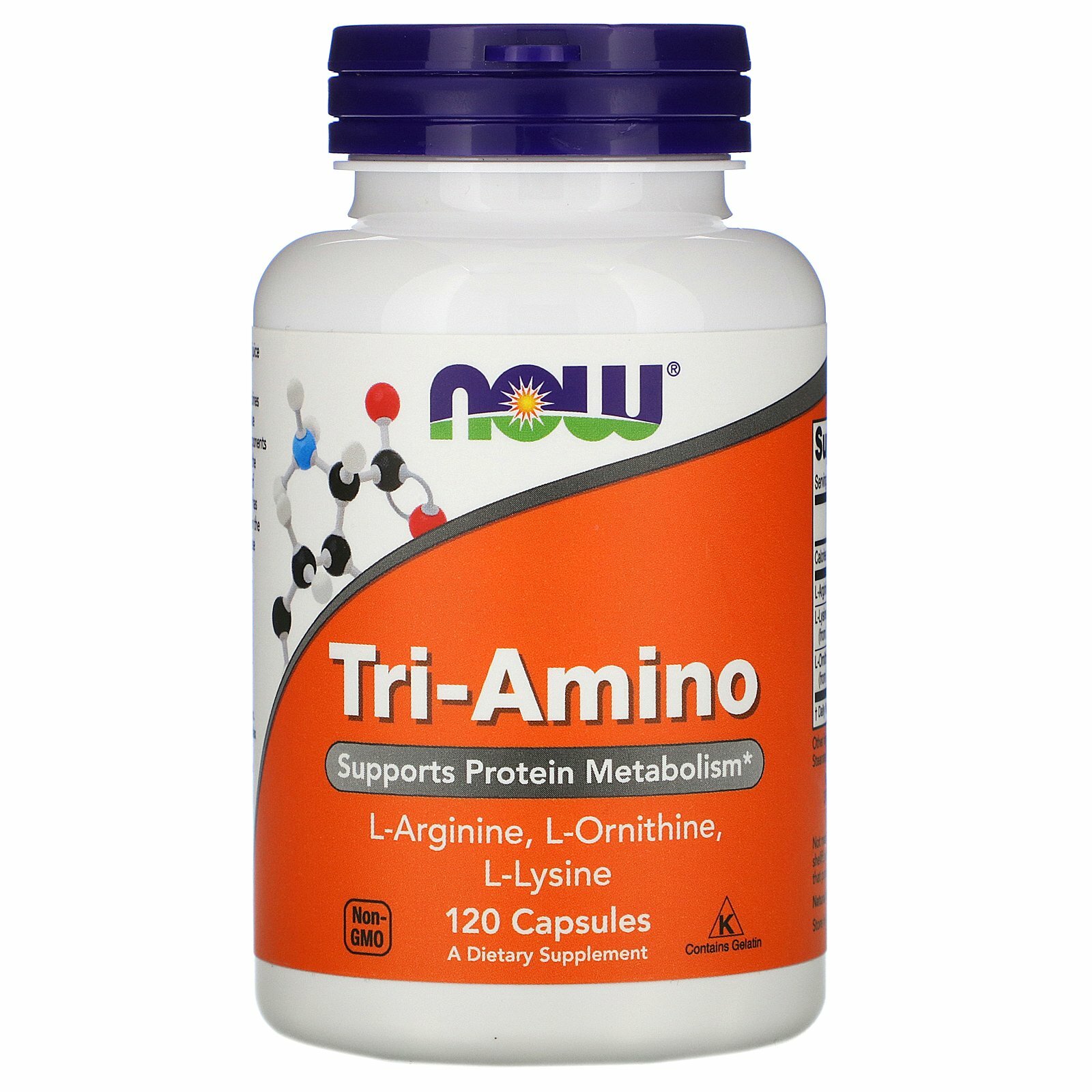 Аминокислота NOW Tri-Amino, нейтральный, 120 шт.