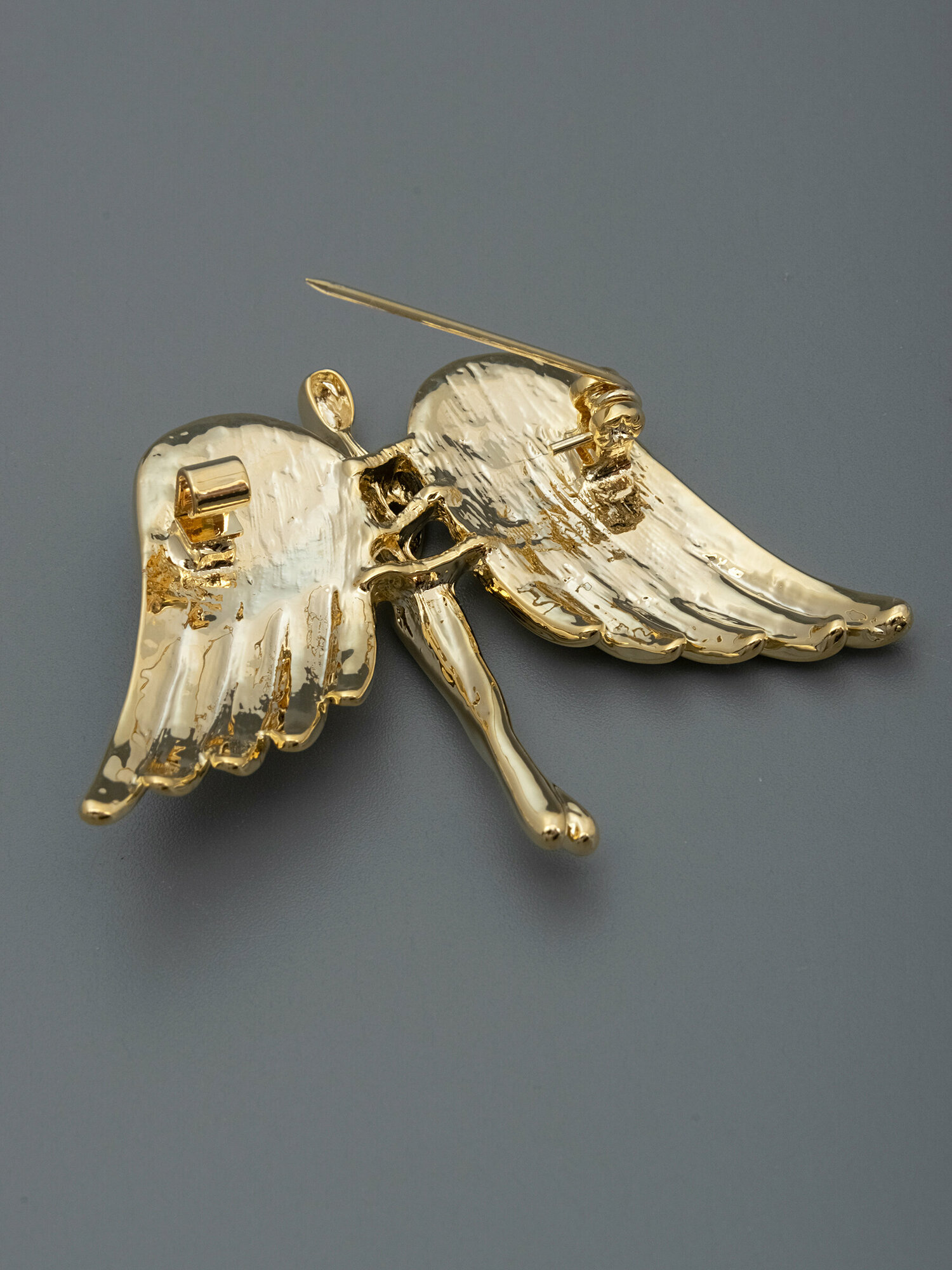 Брошь ЖемАрт, кристалл, золотистый — фото 1