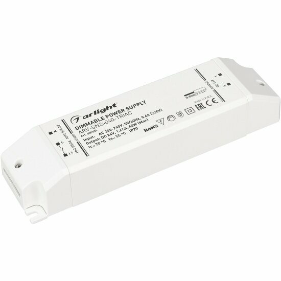 Блок питания Arlight ARV-SN24040-TRIAC 24V 40W *20 IP 1,65A 030934