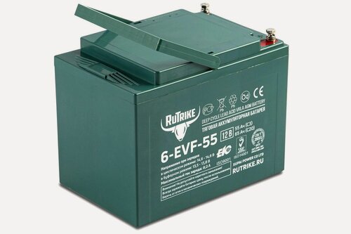 Изображение товара Тяговый аккумулятор RuTrike 6-EVF-55 12V 55-65Ah