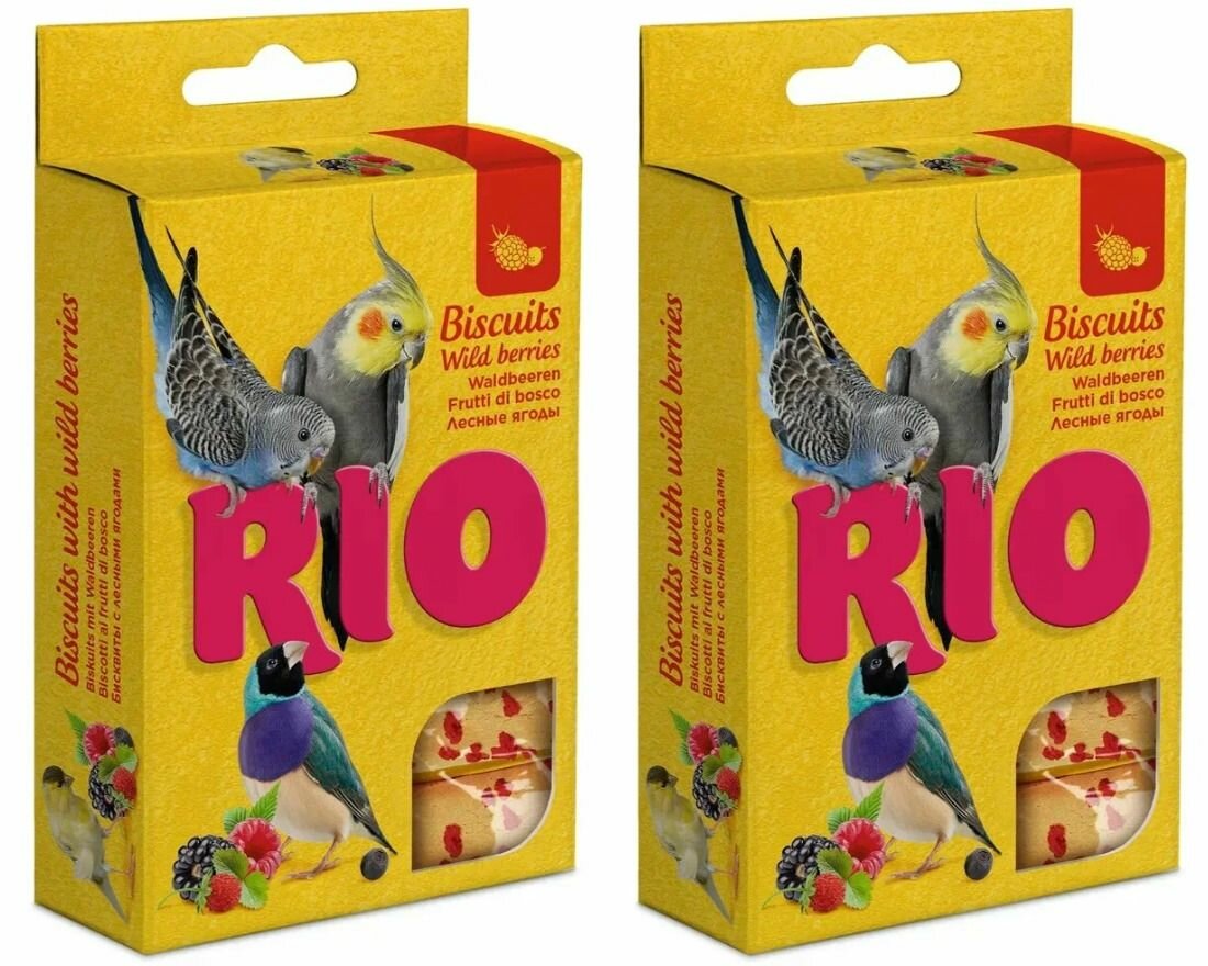 RIO Лакомство для птиц Бисквиты с лесными ягодами, 5 х 7 г, 2 уп