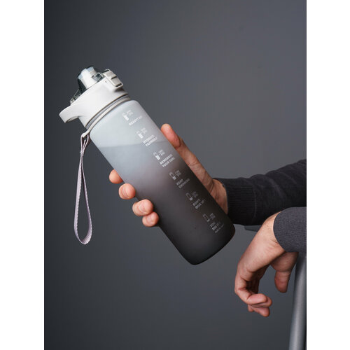 Шейкер спортивный 1000 мл, бутылка для воды 1 литр, розовый градиент