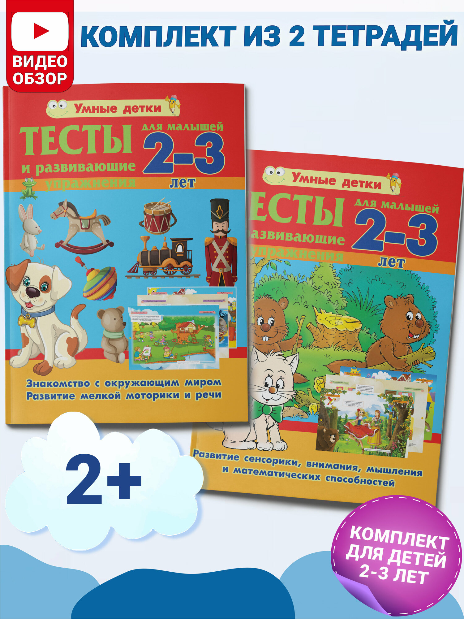 Развивающие книги для малышей 2-3 лет комплект из 2 книг