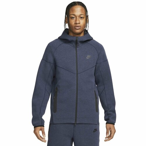 фото Толстовка nike m nk tch flc fz wr hoodie, размер l, , синий