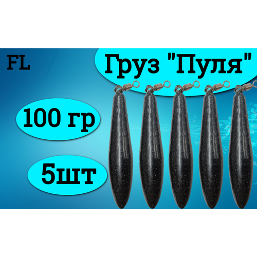 Набор грузил (пуля) 100 грамм (5штук)