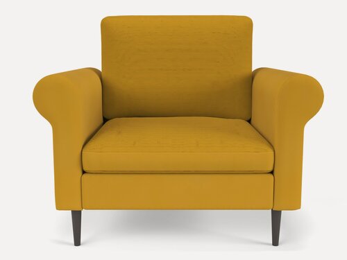 Изображение товара Мягкое кресло Сван Mustard велюр, современный стиль скандинавский лофт, для дома, в гостиную, офисное, для салона красоты, для кафе и ресторанов