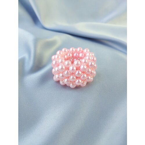 Резинка для волос / хвоста женская розовая перламутровая 4 см