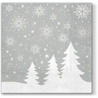 Салфетки для декупажа PAW Decor Collection "Lunch", В сказочном лесу, серебристые, трехслойные