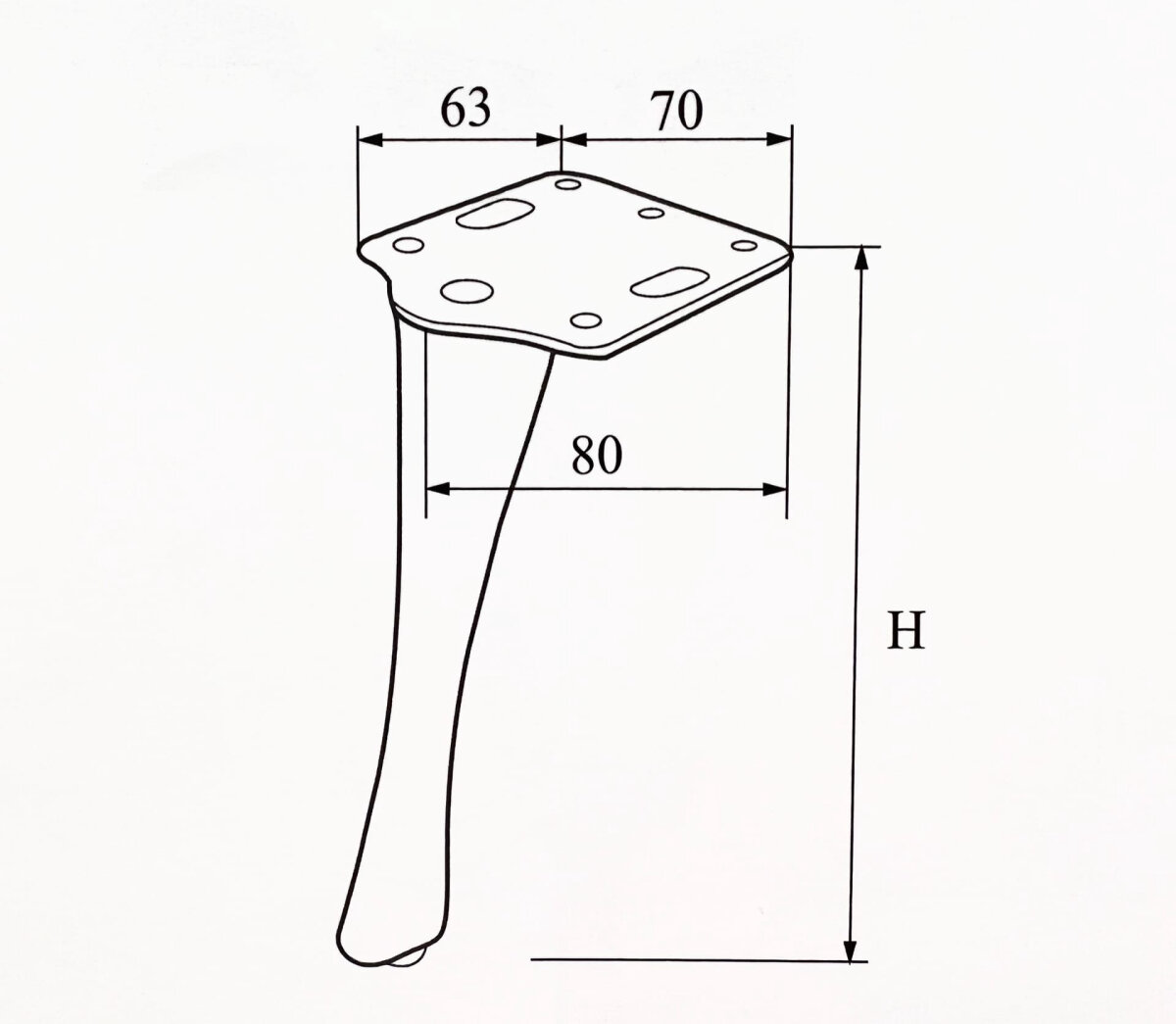 Опора модель М-712 (Н-170 Хром) — фото 1