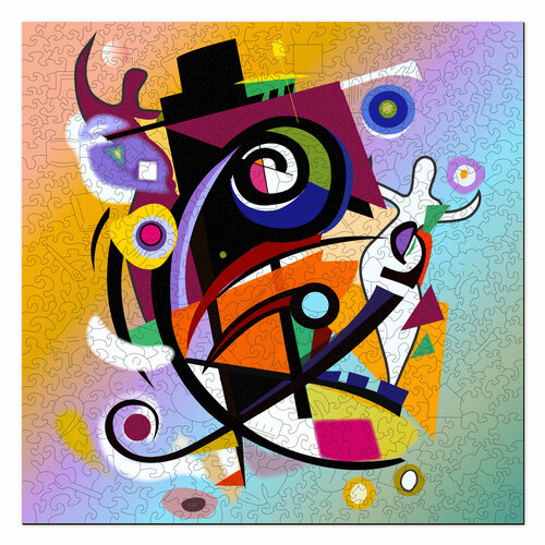 Деревянные пазлы для детей и взрослых/Кандинский/подарочный набор/головоломка/игра