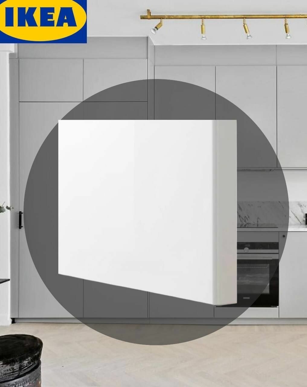 Дверь IKEA RINGHULT рингульт 20x80 см глянцевый белый — фото 1