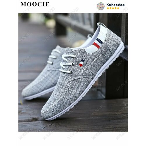 фото Мокасины moocie, размер 45, серый