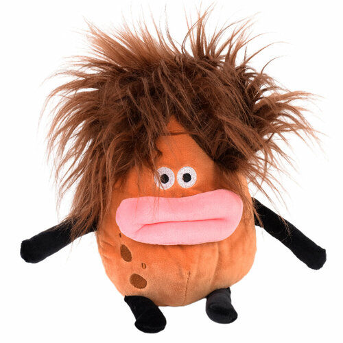 Прикольная мягкая игрушка с большими губами Лохматый Боб, искусственный мех