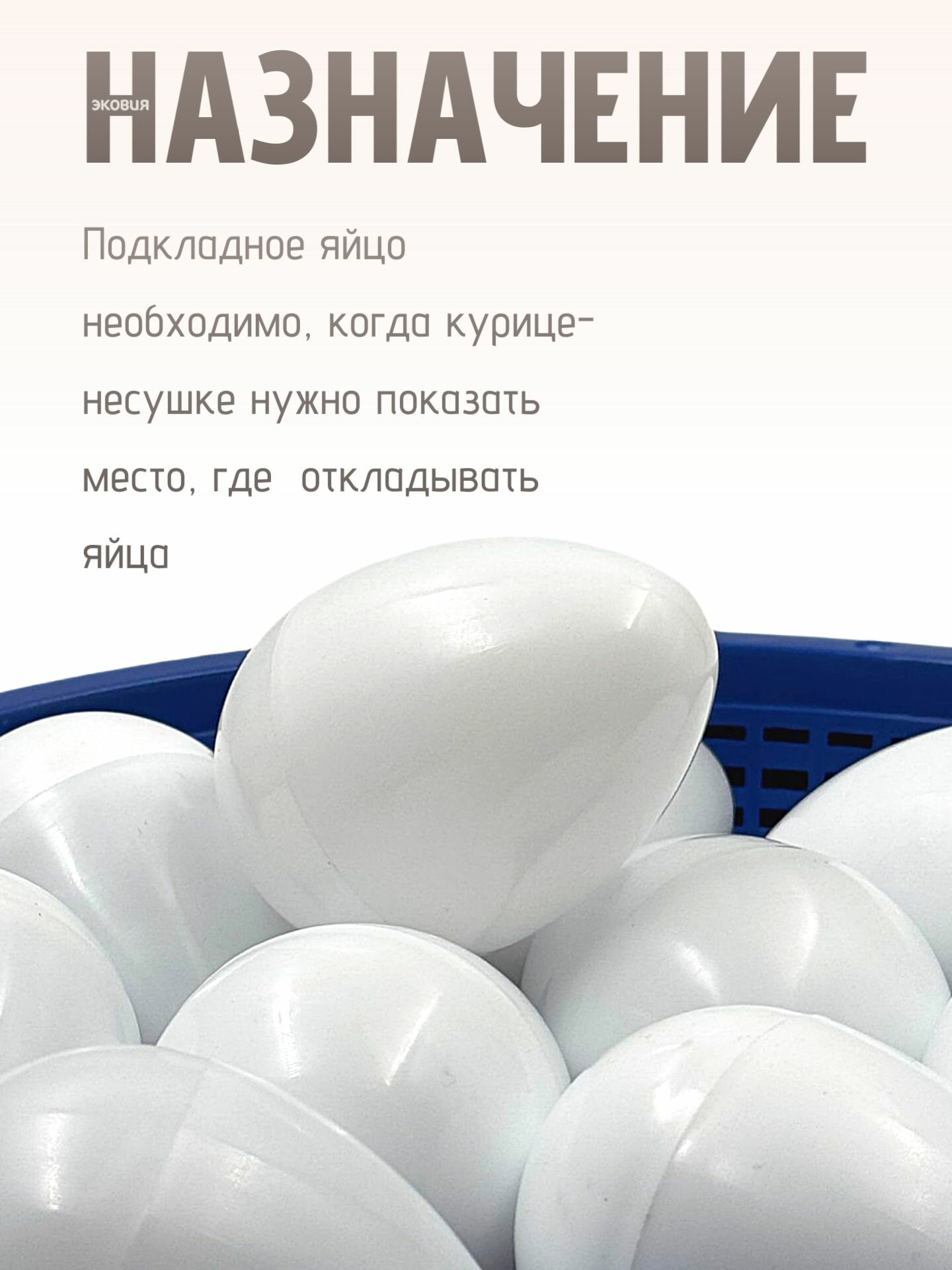 Подкладное яйцо для кур белое куриные подкладные яйца 5 шт — фото 1