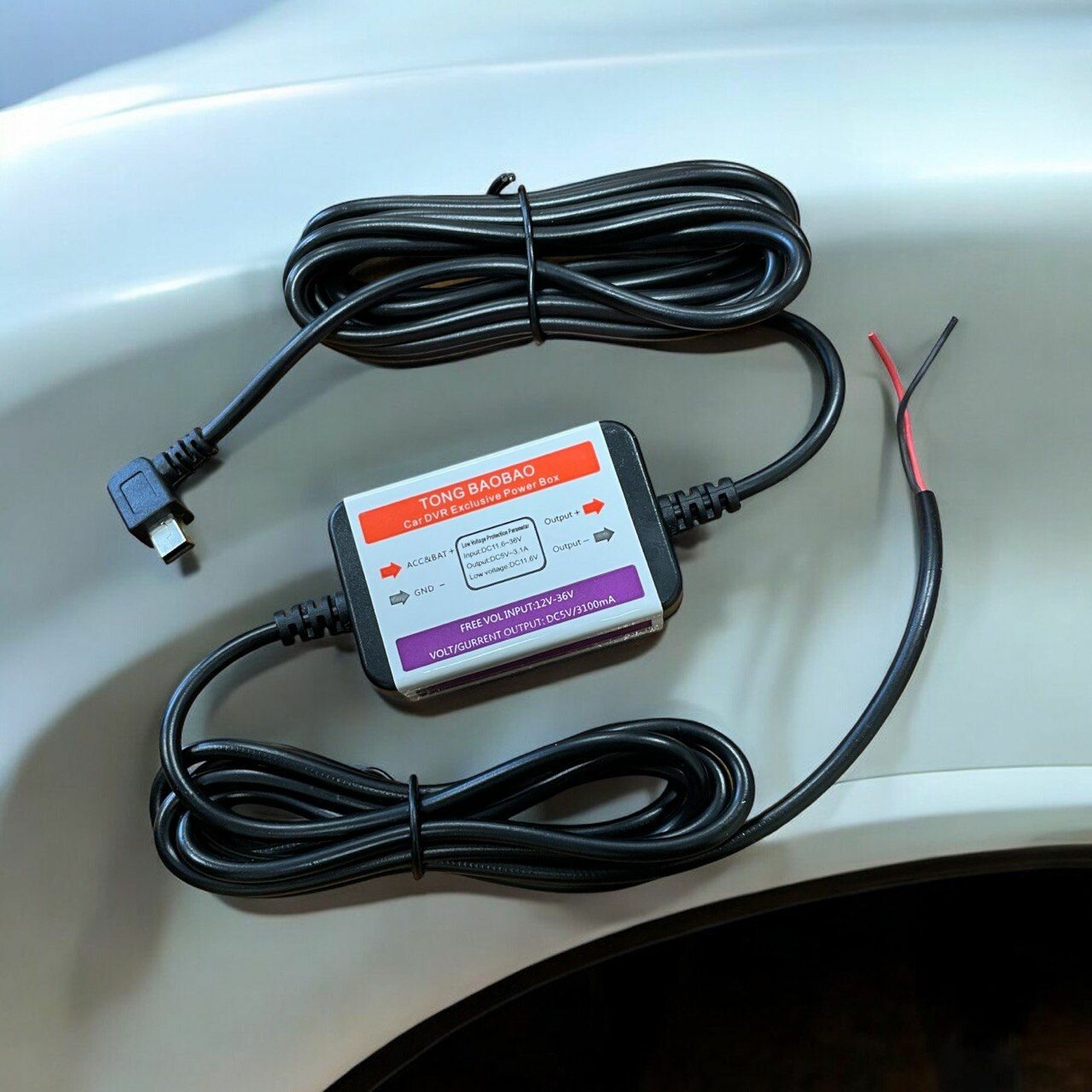 Преобразователь для видеорегистратора DC12v в DC 5v (Mini USB)