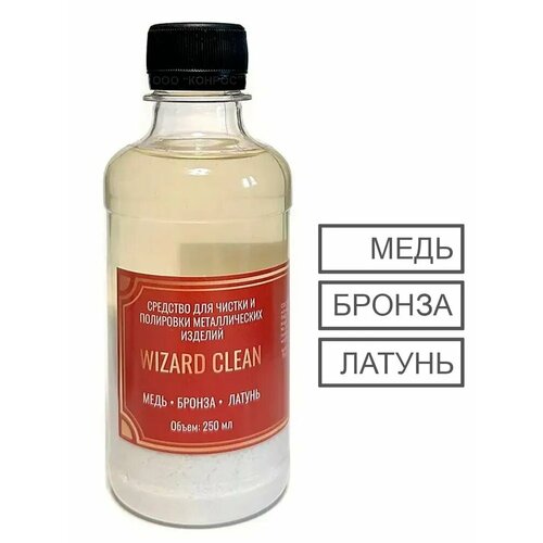 Средство для чистки и полировки металлических изделий из меди, бронзы, латуни. Wizard Clean