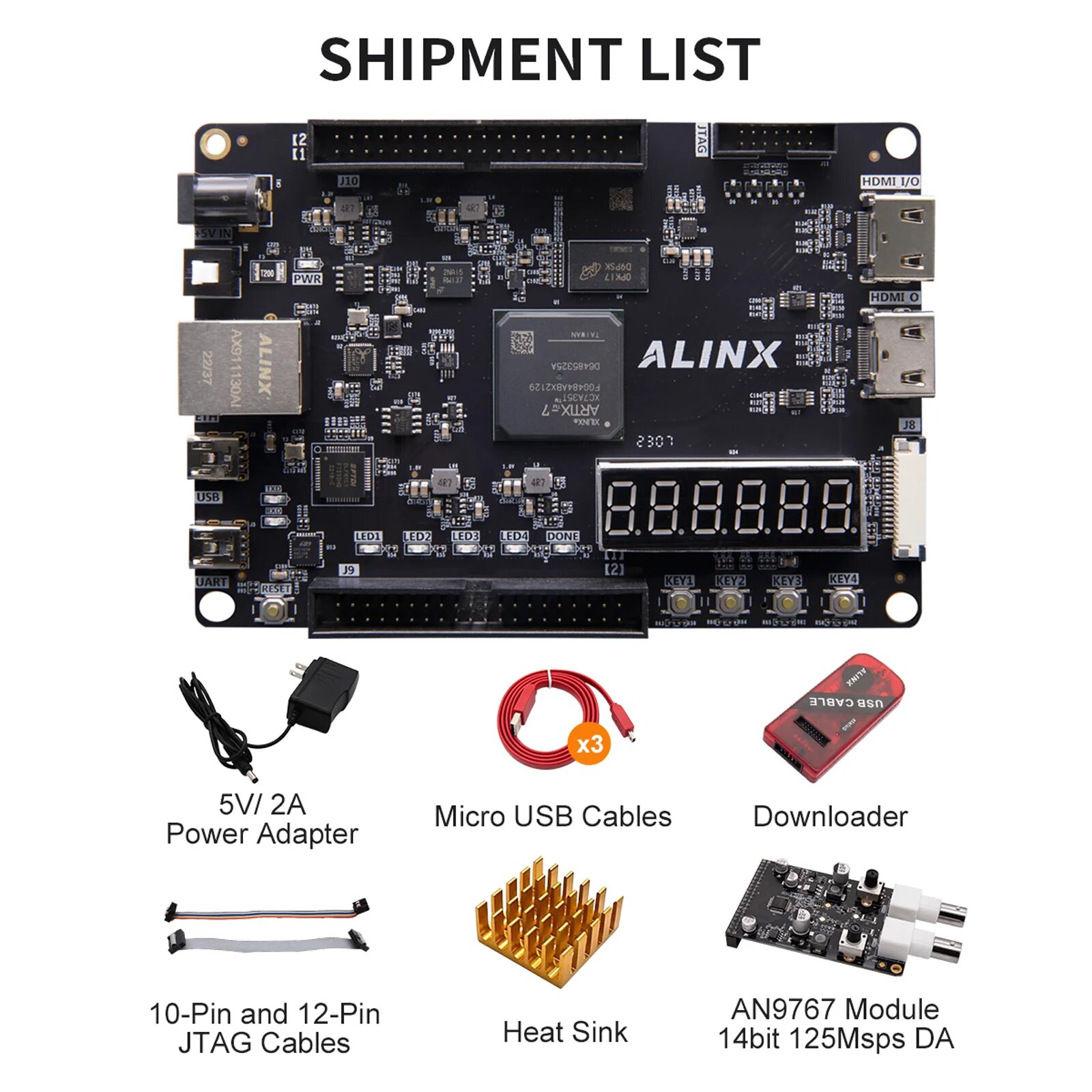 ALINX AX7035B V2.0 плата FPGA Artix-7, AN9767 Package