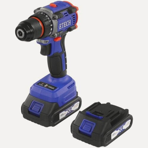 Изображение товара Дрель-шуруповерт Etech аккумуляторная бесщеточная TEH-18BL (18В, 60Н. м.)