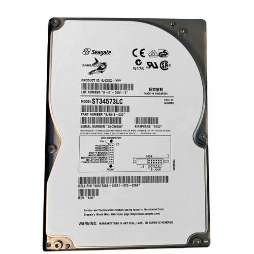 Жесткий диск Seagate ST34573LC 455Gb 7200 U80SCSI 35 HDD 1688000₽