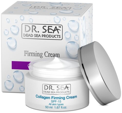 Dr. Sea Collagen Firming Cream SPF15 Крем для лица коллагеновый укрепляющий против морщин с минералами Мертвого моря, 50 мл