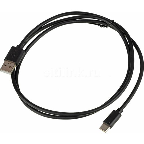 Кабель USB Type-C (m) - USB (m), 1м, 3A, черный кабель sunwind usb type c m usb m 1м 3a белый