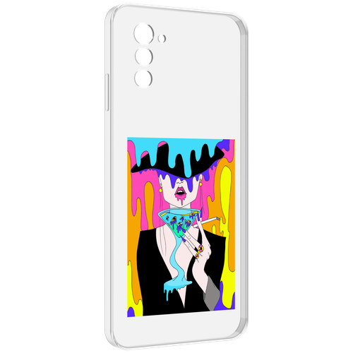 Чехол MyPads плавленая девушка акварель женский для UleFone Note 12 / Note 12P задняя-панель-накладка-бампер