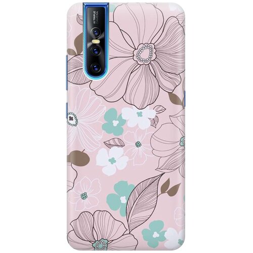 фото Re:pa накладка transparent для vivo v15 pro с принтом "розовые цветы"