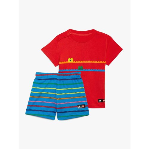 Комплект одежды  adidas детский, футболка и шорты, спортивный стиль, пояс на резинке, без капюшона, размер 92, красный