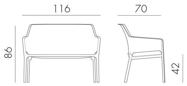 Пластиковый диван Net Bench, Nardi, белый - фотография № 5