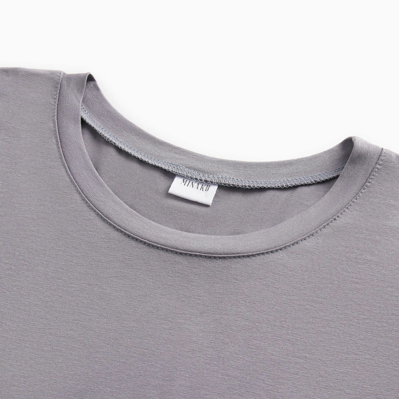 Комплект женский (лонгслив, брюки) MINAKU: Home collection цвет серый, размер 46 - фотография № 2