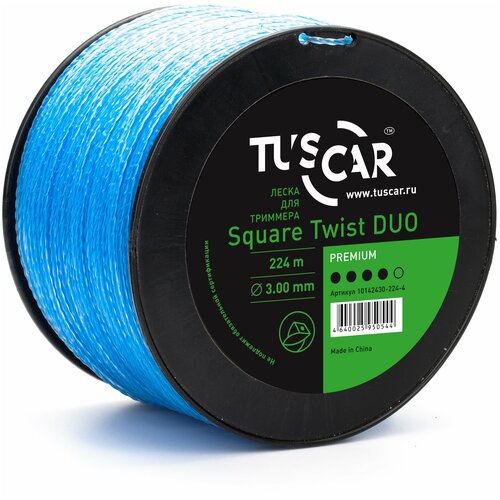 Леска для триммера TUSCAR Square Twist DUO Premium, 3.00мм* 224м