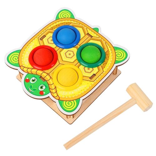 Стучалка-сортер «Черепаха», с молотком деревянные игрушки woodland стучалка цветная черепаха