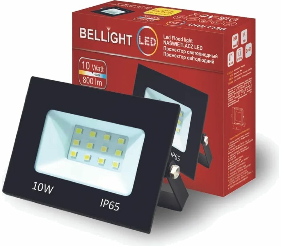 Bellight Прожектор светодиодный BL-LFL-2-10-12/24/36 slim/СДО 2-10-12/24/36 slim, 4500К, 800 Lm, IP6 .